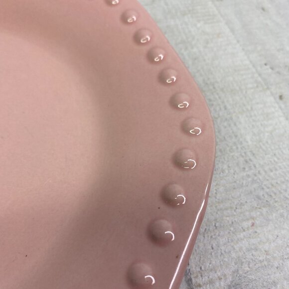 Elegant Dining CHARISMA COLLECTION Pink Beaded Stoneware Salad Plates Set of 4 - Picture 13 of 16